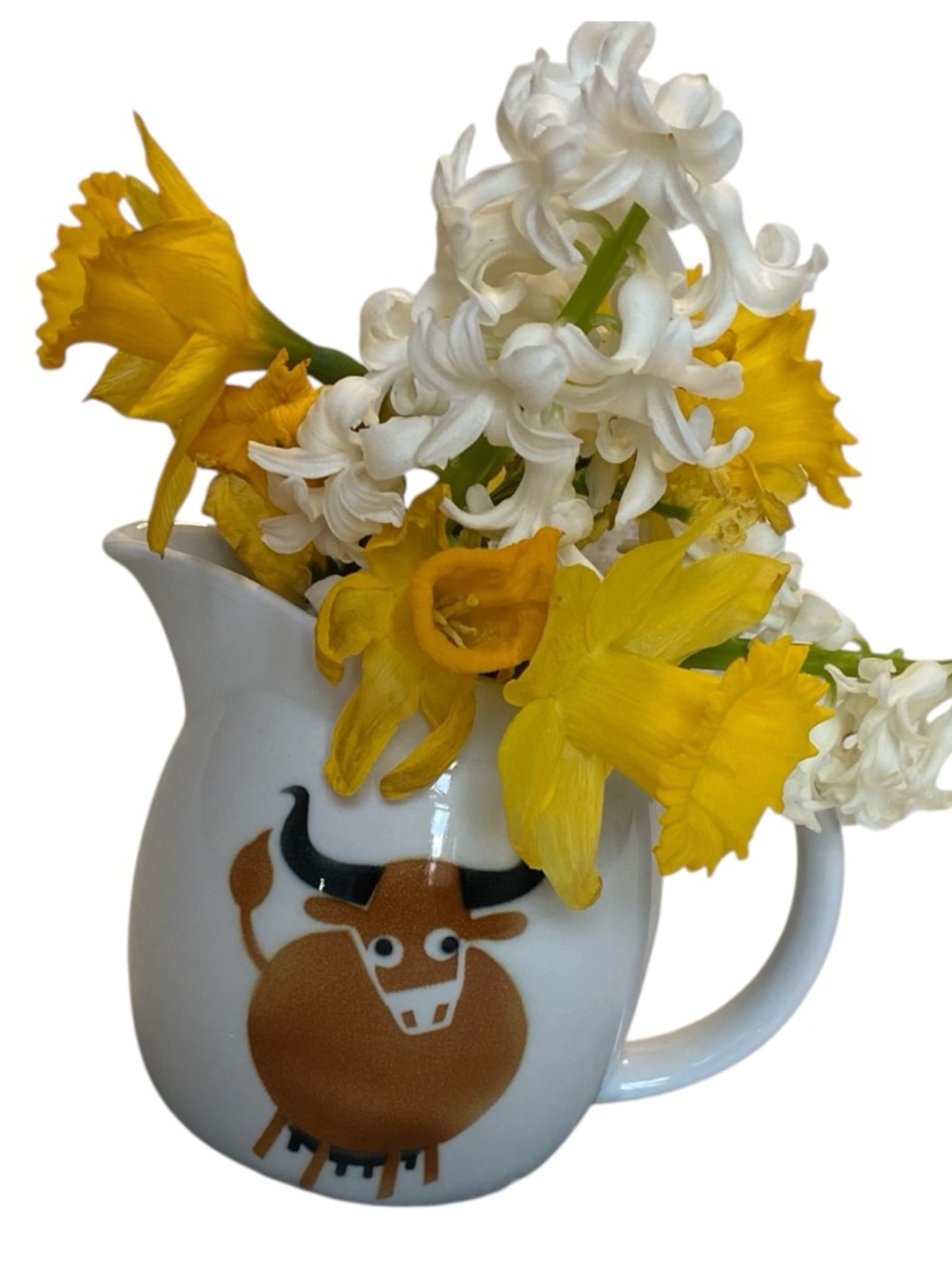 Vintage Arabia Finland Brown Bull Cow Longhorn Milk Pitcher Jug MCM Retro